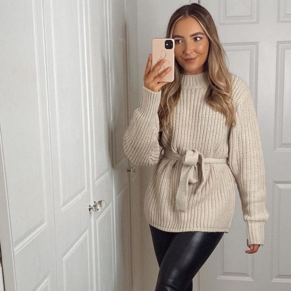 ZARA Belted sweater - Picture 2 of 7